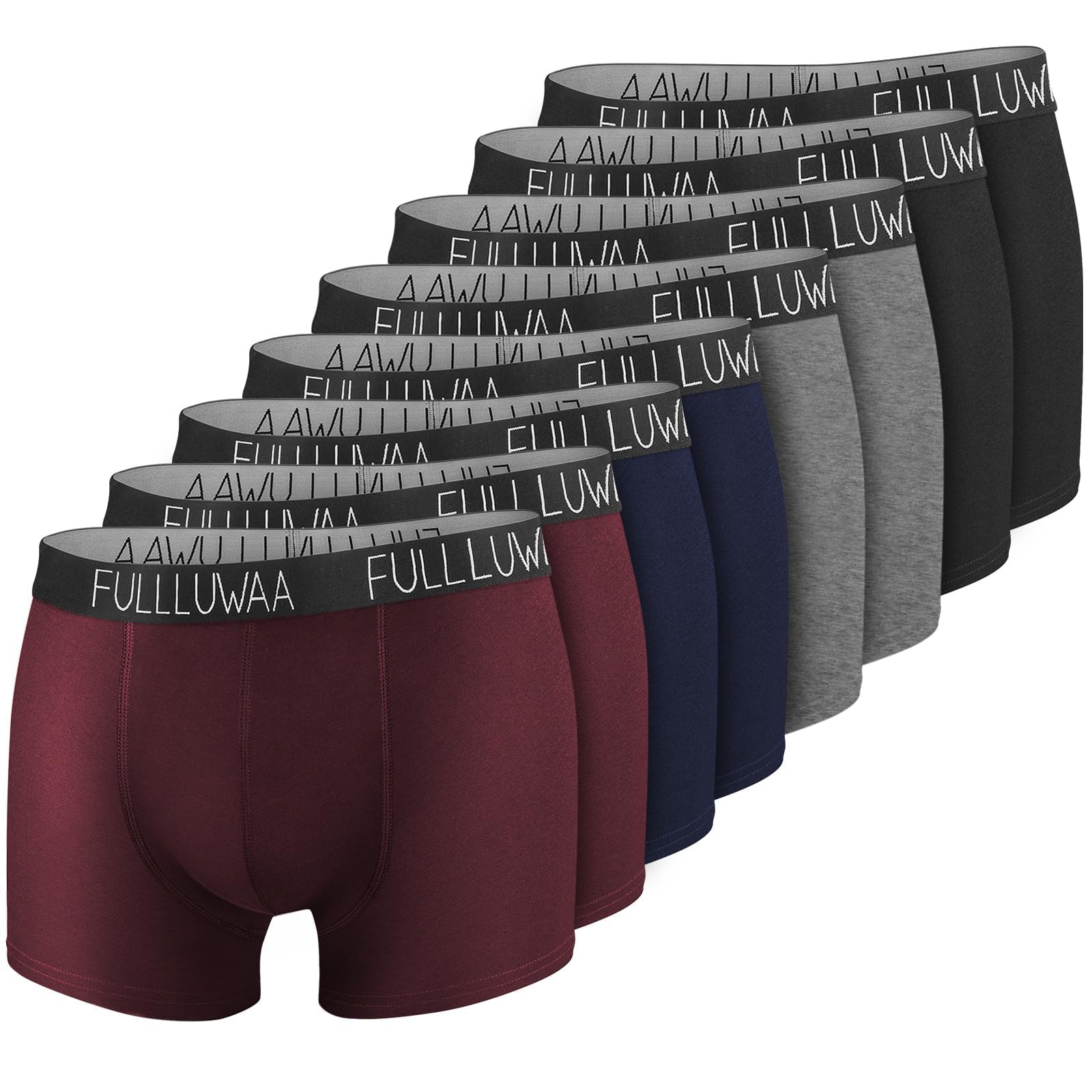 Fullluwaa Boxershorts Herren 8er Pack Baumwolle, Weich & Elastischer Bund | Retroshorts Boxer Unterhosen Männer, Etikettenlos, Bequem, Hautfreundlich & Atmungsaktiv, Nach vielen Wäschen kaum verformbar