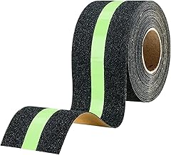 RUWLFE Cinta Antideslizante Cinta de tracción Antideslizante de 2 Rollos de 5 cm x 5 m con Franja Verde Brillante, Adhesivo abrasivo por fricción for escalones de Escalera, Interior y Exterior.