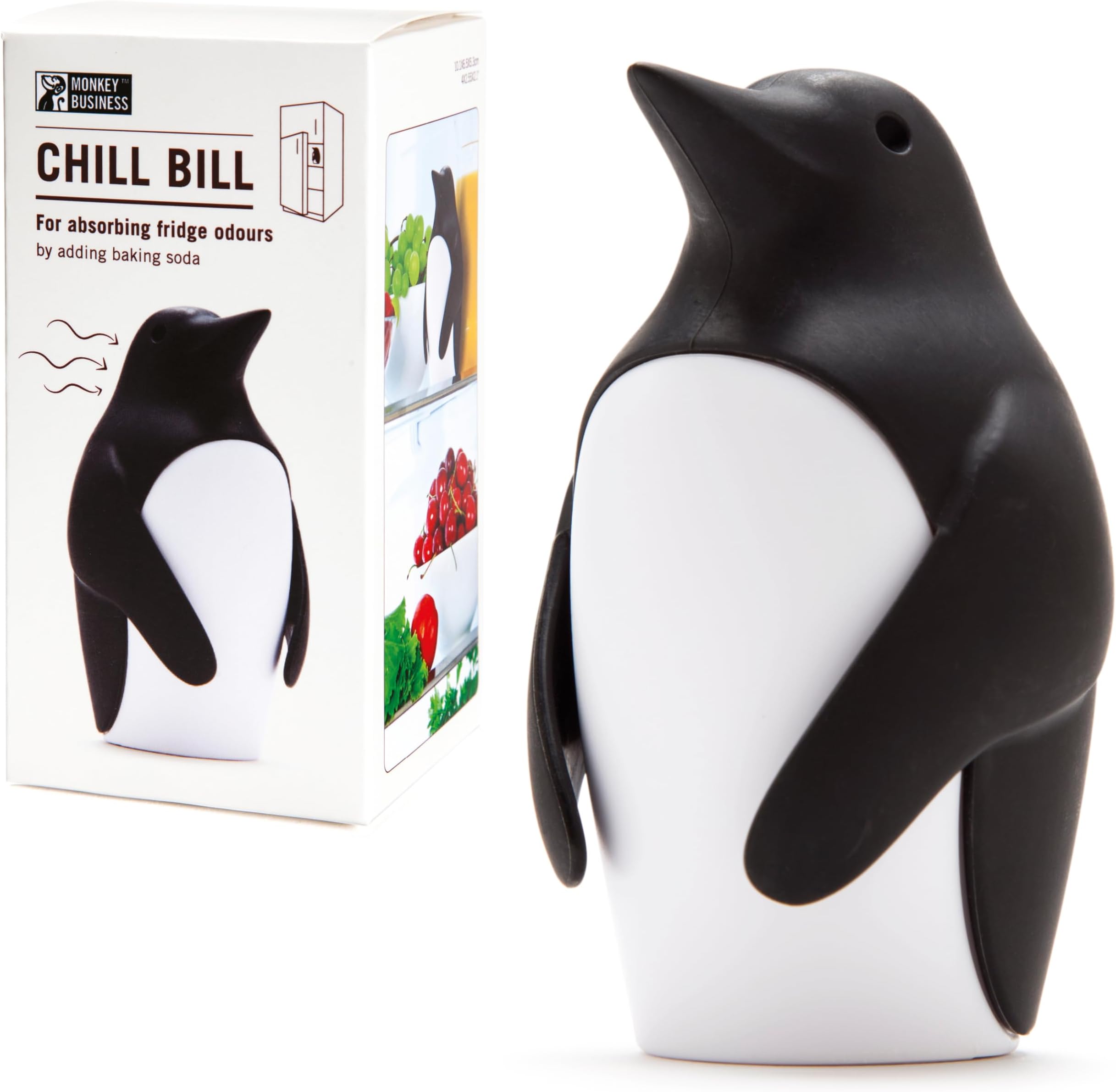 Monkey Business Chill Bill Refrigerator Deodorizer, Baking Soda Holder for Refrigerator, Cute Fridge Deodorizer, Refrigerator Odor Eliminator