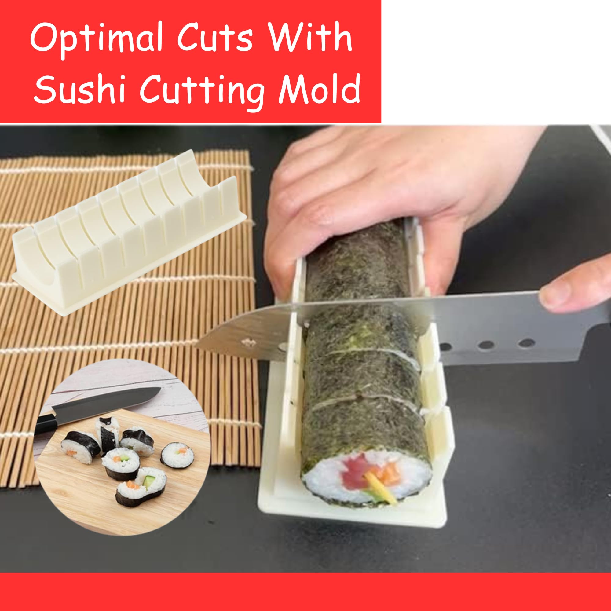 AINARDIS Sushi Making Kit, 20 in 1 Sushi Roller Kit set with Chefâ€™s Knife, Bamboo Mats, Roller, Rice Mold, Temaki Sushi Mats, Rice Paddle, Rice Spreader, Chopsticks, Sauce