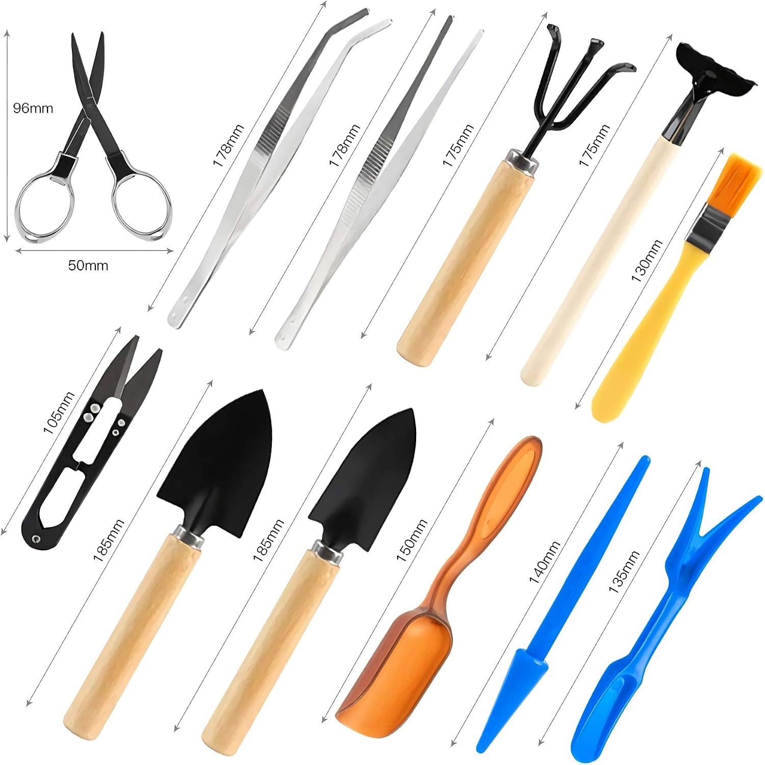 BANGBANGSING 12 Piece Basic Bonsai Tools Set Succulent Garden Hand Tools