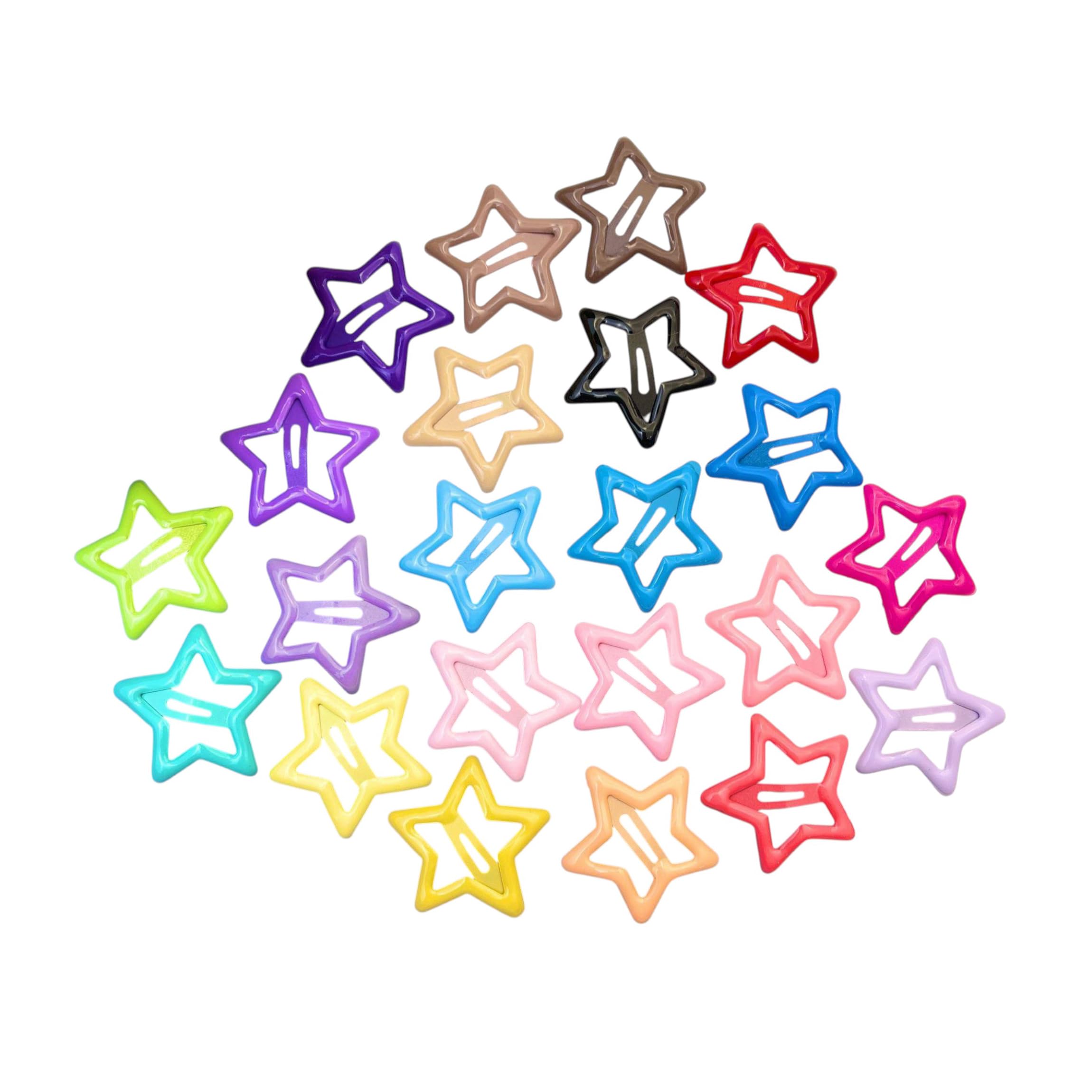 Star Shape Hair Clips for Kids & Girls, Mini Tic Tac Metal Hair Clips, Kids Hair Star Barrettes, Hair Accessories Side Pin for Baby Girl, Multicolor, Pack of 15