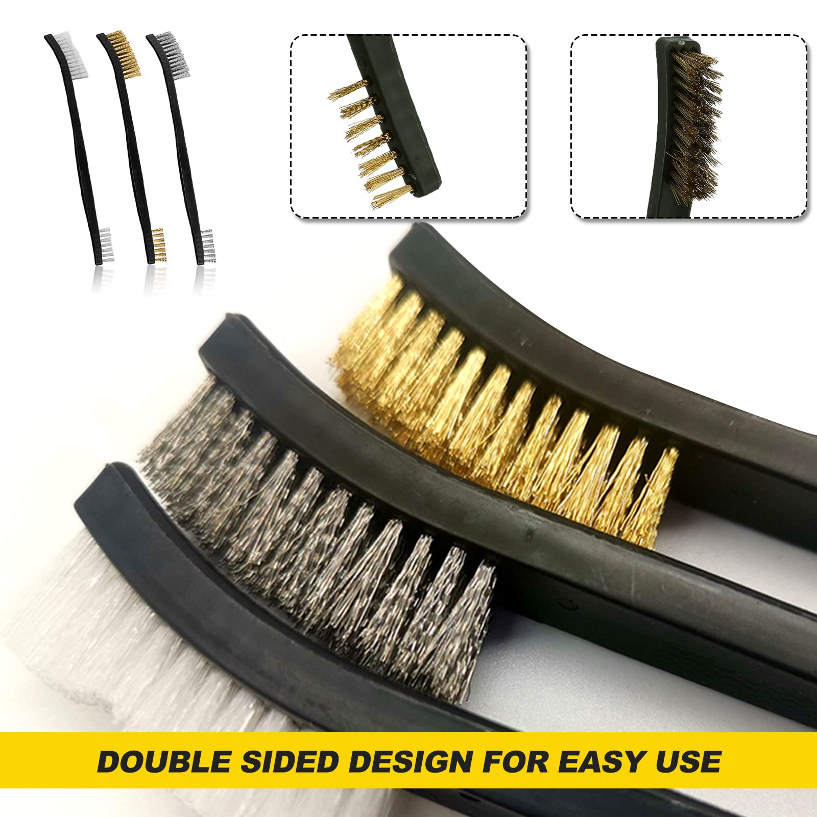 Set Mini Spazzole Metalliche In Acciaio - Per Pulizia Elettronica E Lavori Di Precisione - Foto 8