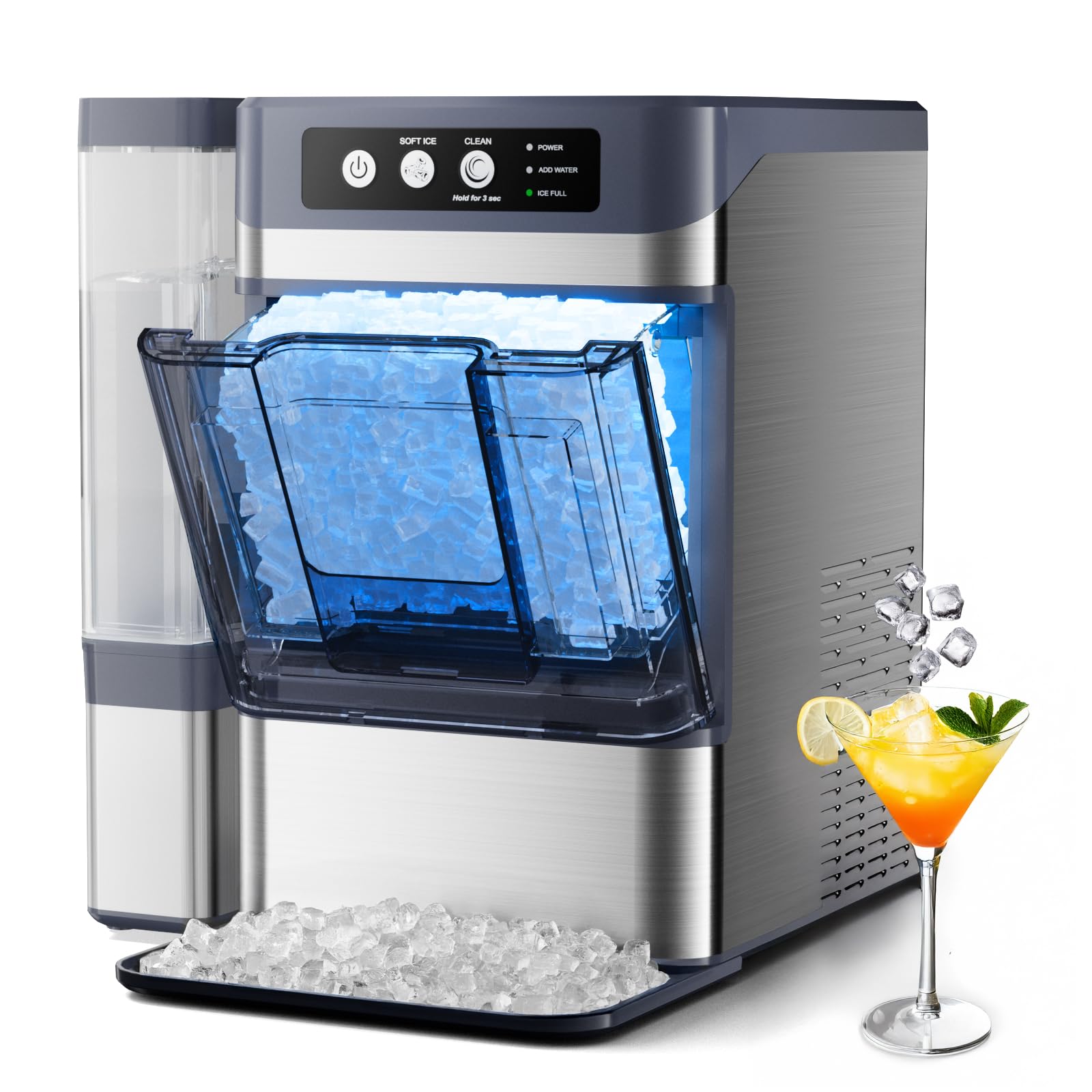 Photo 1 of [See Clerk Notes] Nugget Ice Maker Countertop, 44Lbs/24H with 0.8 Gallon Tank Pebble Ice Maker, Self-Cleaning Pellet Ice Machine Ready in 5-10min, Nugget Ice Machine for Kitchens/Home/Office
