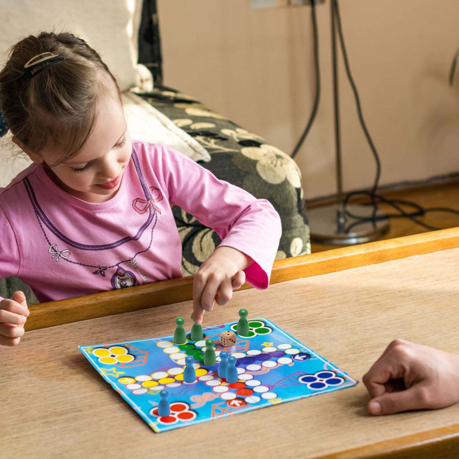 40-teiliges Set Bunte Holzfiguren Mit Würfeln – Perfekt Für Brettspiele, In 5 Farben, 25cm Groß