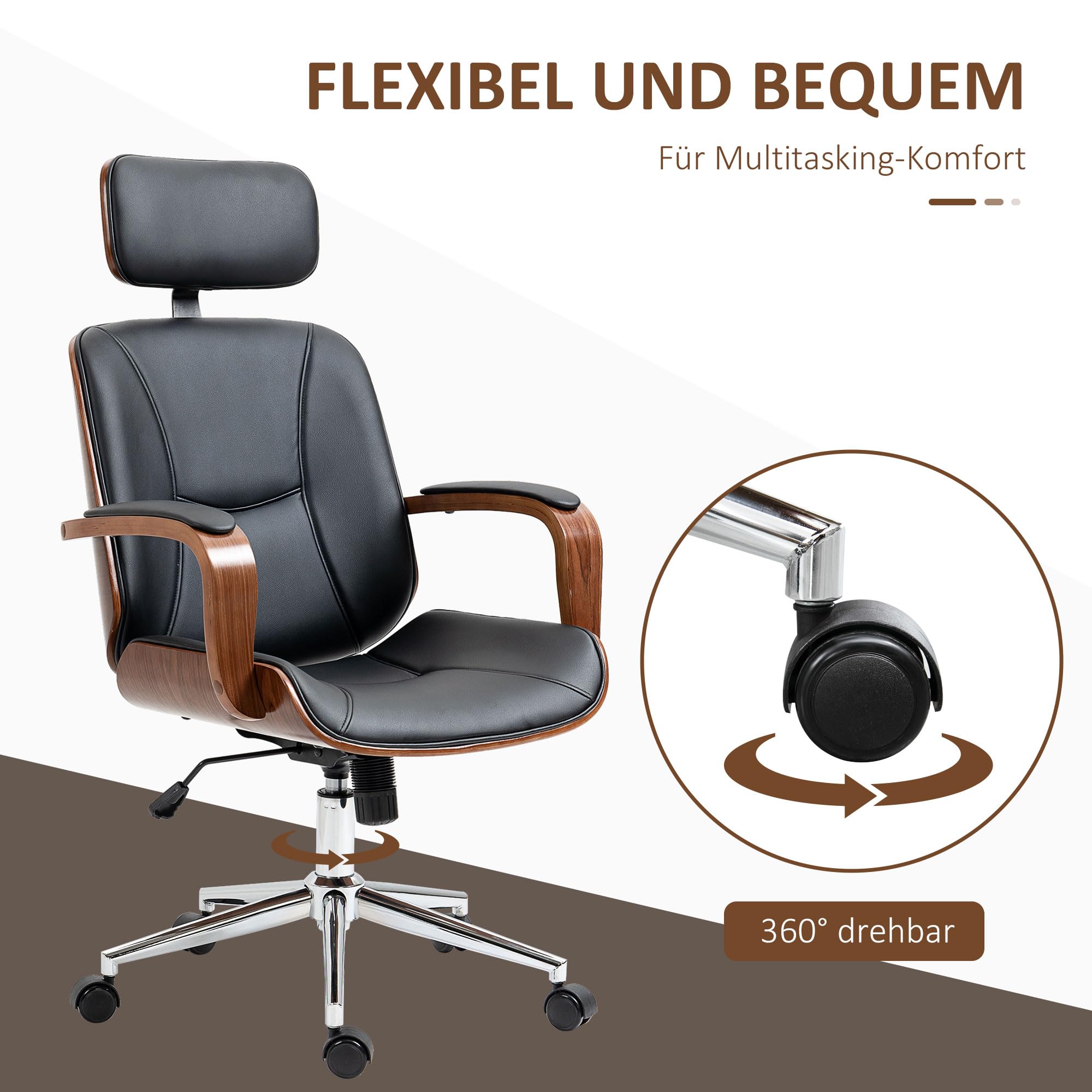 Vinsetto Ergonomiczny fotel biurowy do home office czarny