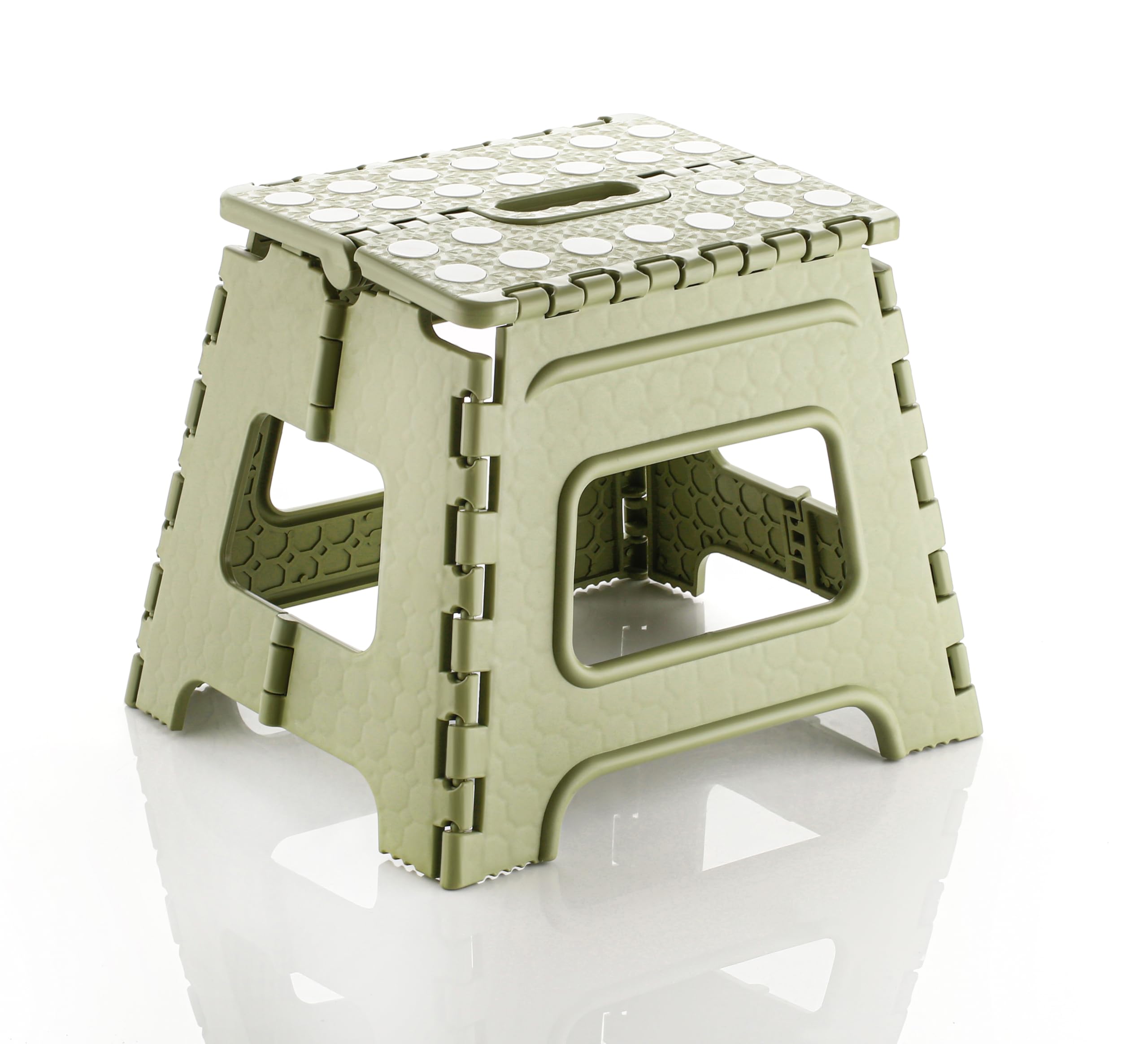 Rozek Portable Folding Stool for Home, Kitchen, Bathroom & Outdoor – Heavy Duty Plastic, Non-Slip Surface, Easy to Carry & Store-12 Inch (Smoke Green)-image-27