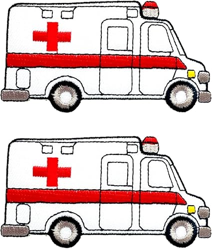 Miniatura 2 de TH Ambulancia Car Rescue Emergencia Paramédico Lindo Logotipo de Dibujos Animados 1 Parches Coser Hierro en Bordado Apliques Insignia Parche Parche