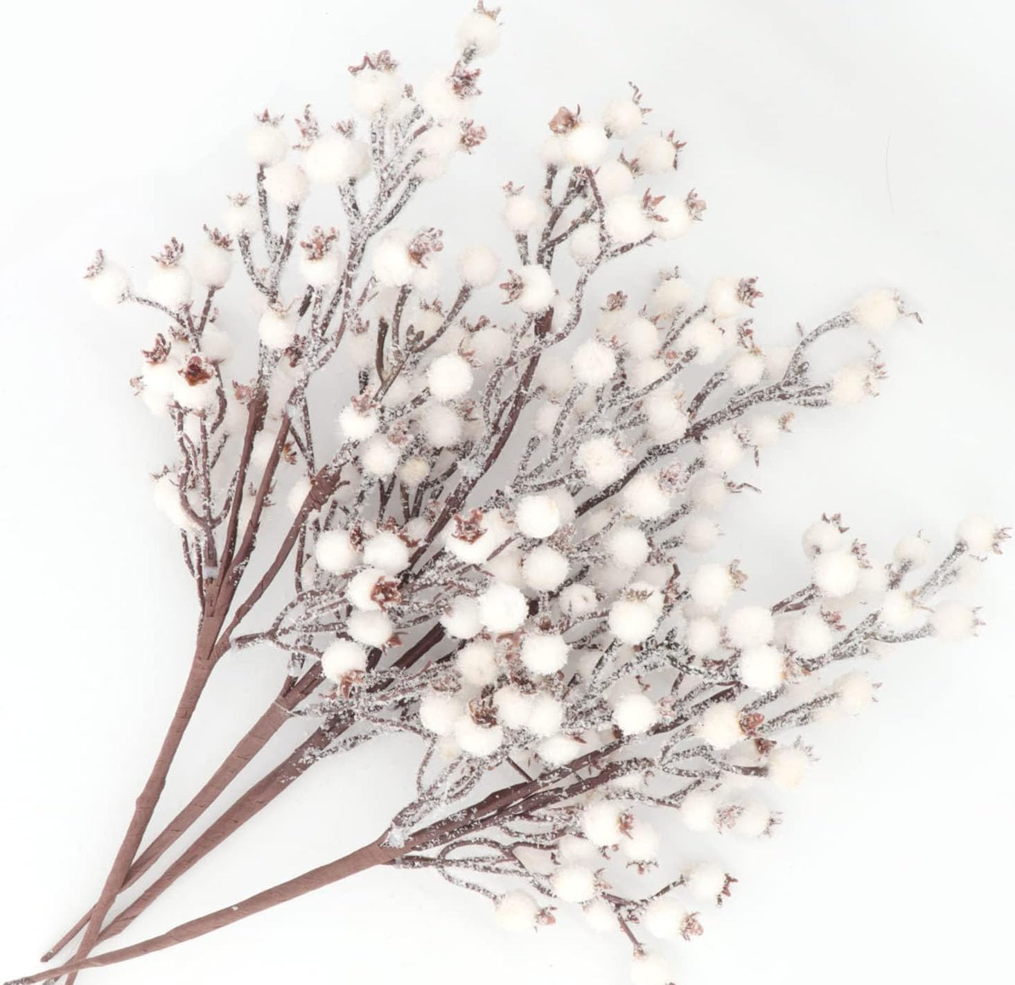 Künstliche Stechpalmenbeerenstiele, Zweige für Weihnachten, mattiert, rote Beeren, Sprays, Winterbeerenzweige für Weihnachtsbaum, Urlaub, Blumenarrangement, Mittelstück, saisonale Dekoration, 41,9 cm,