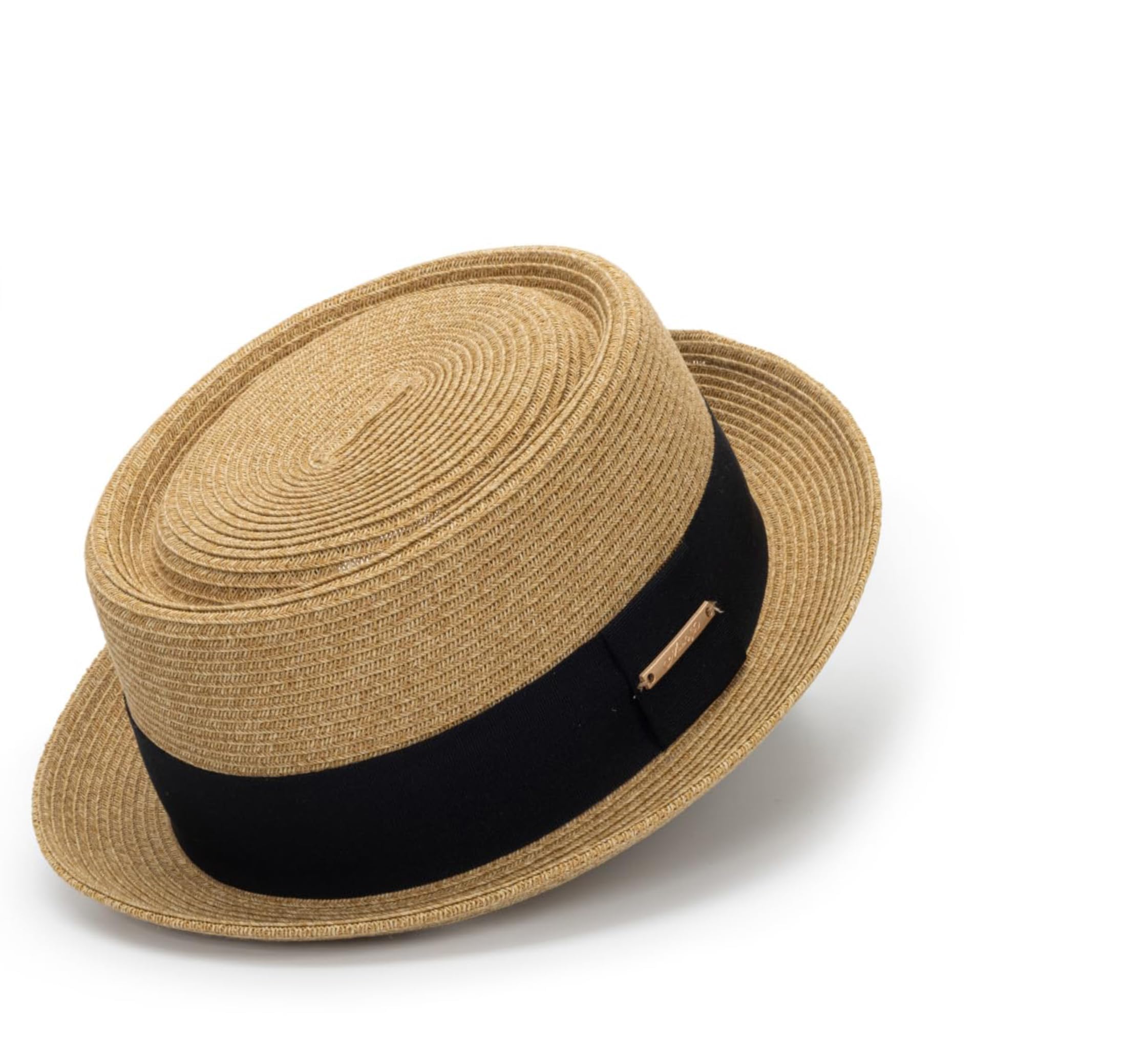 Sombrero de paja para el sol de los años 20 con parte superior plana, sombrero estilo fedora para hombre, mujer, unisex