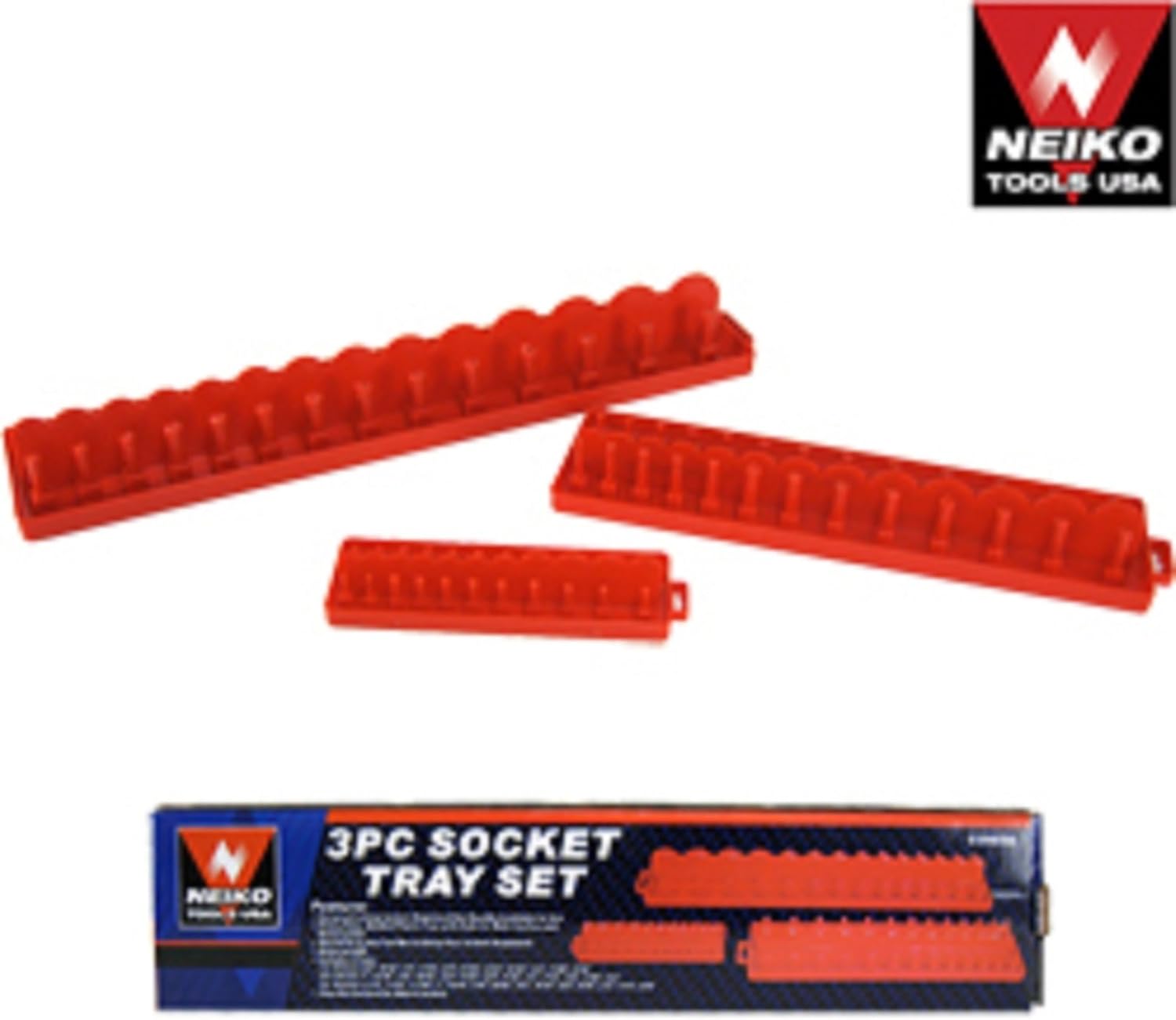 1/4" 3/8" 1/2" Dr Drive Plastic Socket Tray Clip Organizer Holder Rack