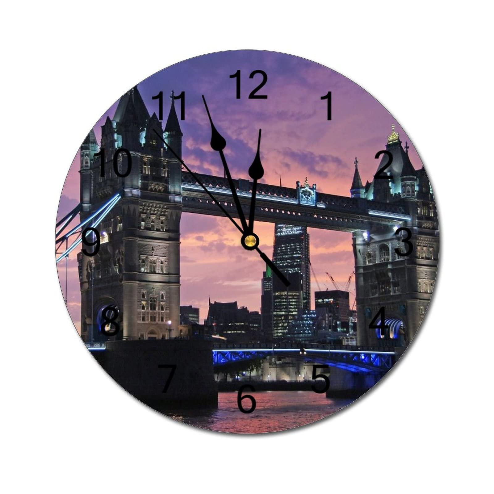Amazon.com: Wall Clock Silent Non Ticking PVC Clocks, London Tower
