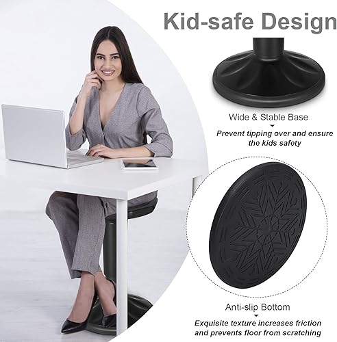 Miniatura 5 de Giantex Taburetes tambaleantes para asientos de aula, taburete meneo con altura ajustable, taburete de aprendizaje activo de 24 pulgadas, silla de