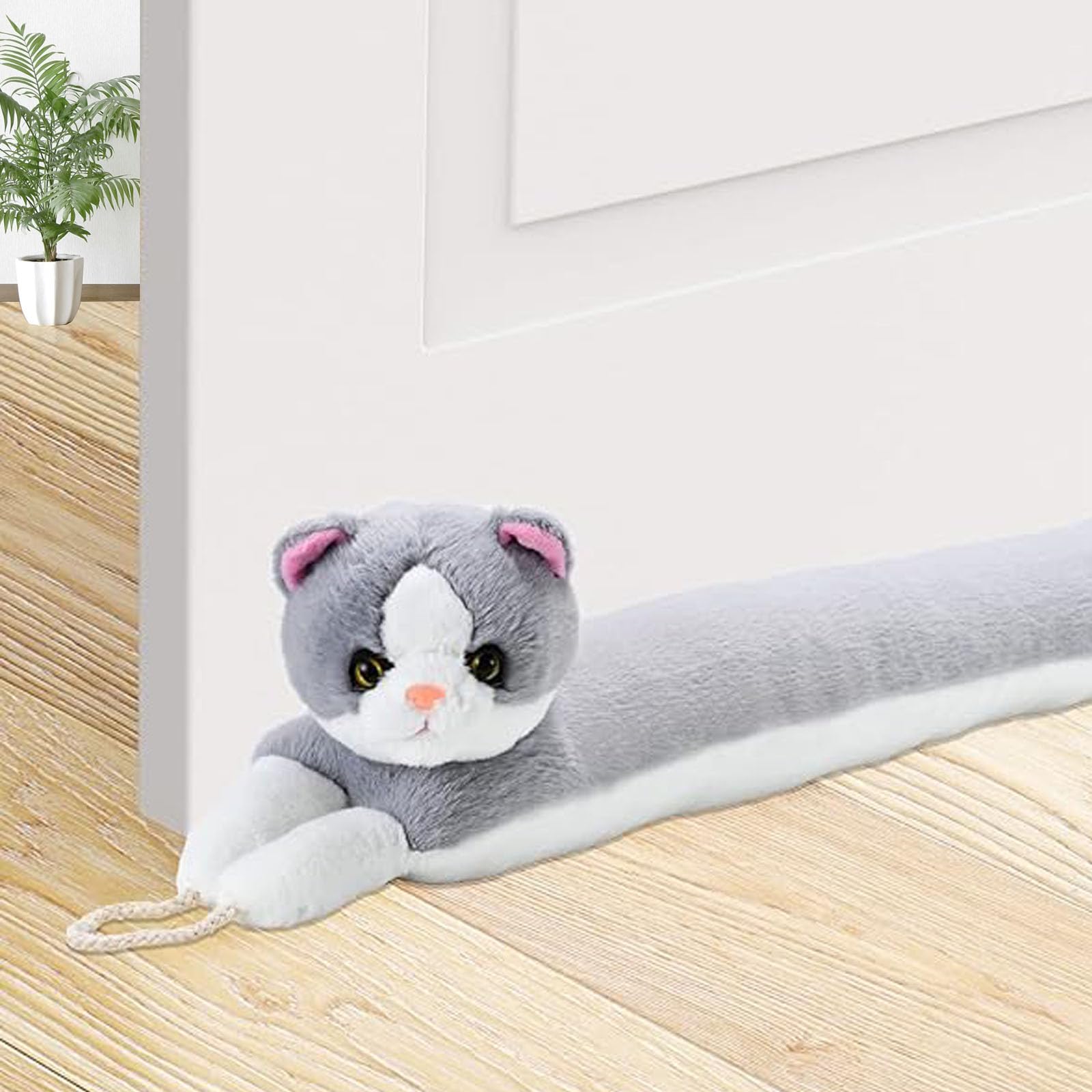 YOOGO Door Draft Stopper,32 Inch Door Draft Stoppers for Bottom of Door,Weighted Under Door Draft Stopper,Door Draft Noise/Wind/Smoke/Light/Air Blocker,Animal Cat Decorative Front Door Draft Stopper