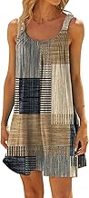 Kobilee Vestiti Estivi Donna - Abito a Canotta Senza Maniche con Spalline - Taglie Comode Curvy da S a 2XL Copricostume Spiaggia Prendisole per Mare, Estate