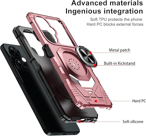 Miniatura 3 de Ailiber OnePlus Nord N30 - Funda protectora resistente a prueba de golpes con soporte de anillo, soporte magnético para automóvil, protector de