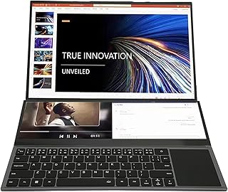 Gaming Laptop for Core I7, for Uhd Graphics 16in HD Main Screen 14in Touch Control Sub Screen, 8G RAM 256G SSD for 10/11 Laptop Computer, Support USB BT5.0 WIFI (UK Plug)