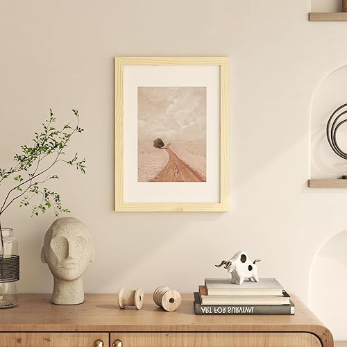 Vista 66 de KINLINK Juego de 2 portarretratos de 6 x 8 pulgadas, marco de fotos de madera mate de 4 x 6 pulgadas con plexiglás para 4 x 6 con paspartú o 6 x 8