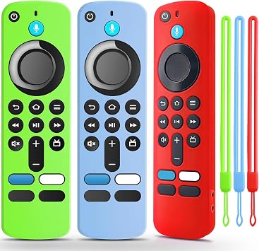 3 PackOneBom Silicone Remote Cover for newestmodel Stick HD2026 release,4K Plus Remote Controls,Glow in The Dark,Anti Slip Shockproof Protective Case with LanyardGlow Green&Glow Blue&Dark Red