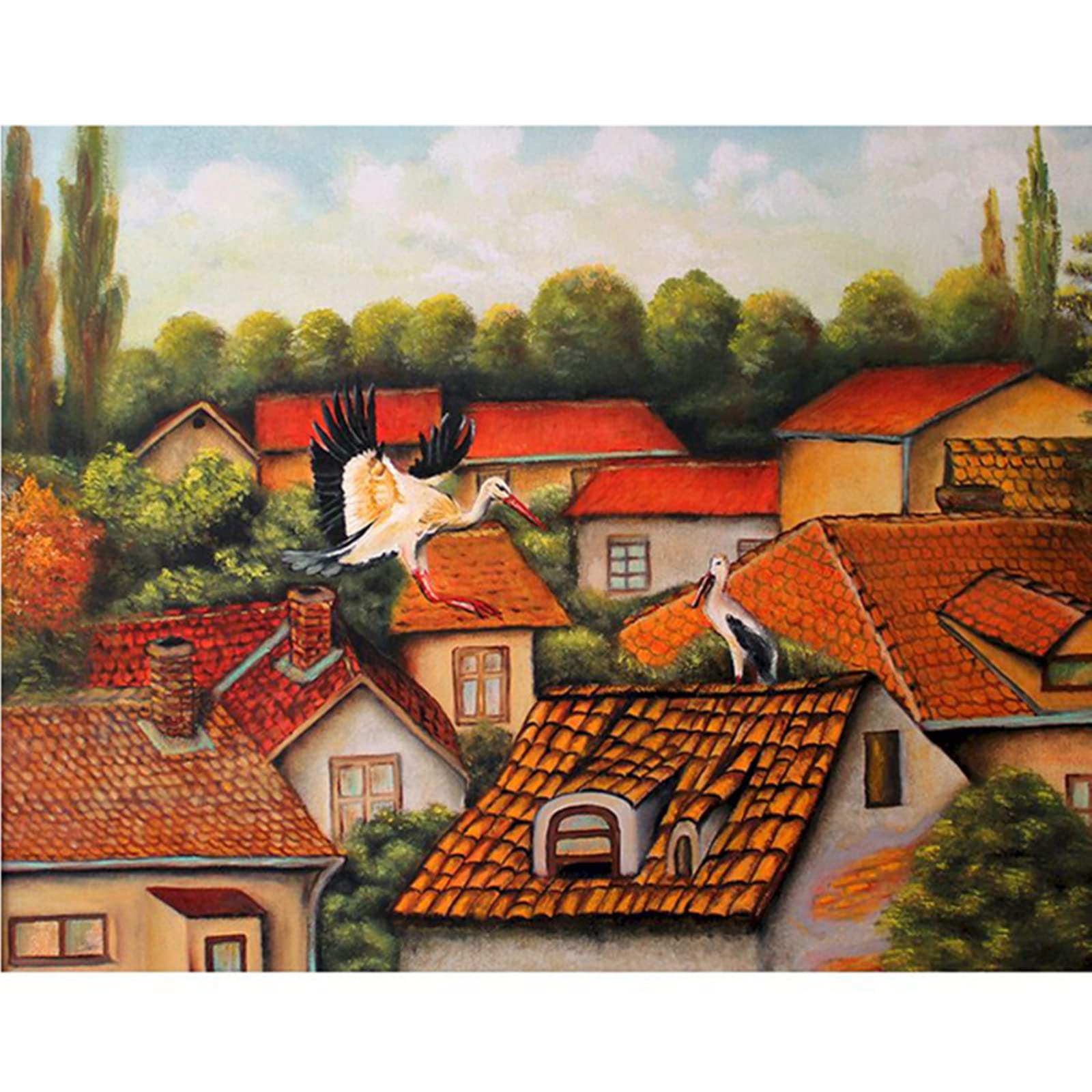 Puzzle en bois de 5000 pièces cigogne blanche pour jeu de famille