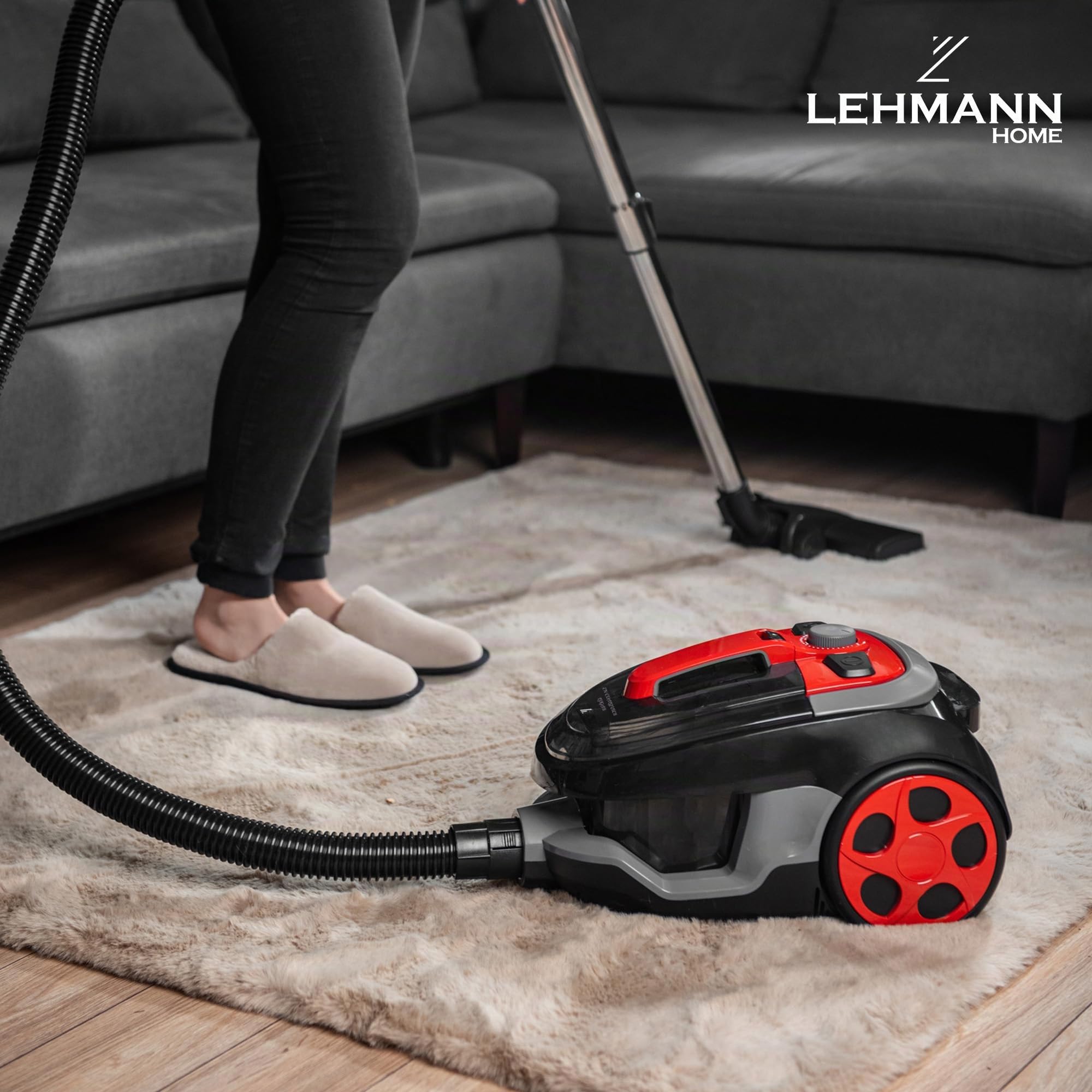 Lehmann Typhoon Aspiradora sin Bolsa, ciclón, con Juego de Accesorios, Potente aspiradora con Juego de boquillas, Filtro HEPA, Cepillo Turbo, depósito de Polvo de 2,5 L
