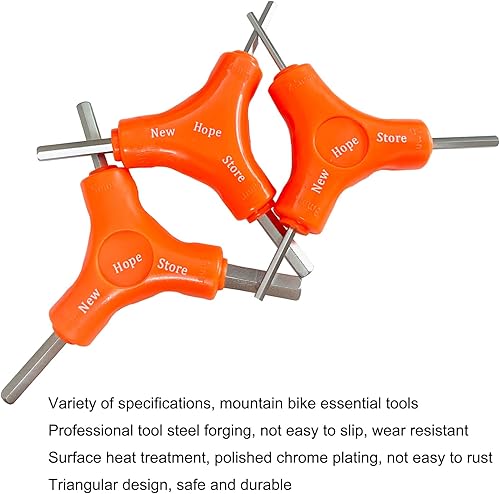 Miniatura 4 de Juego de llaves hexagonales de bicicleta de 3 vías, llave Allen Y, herramienta de mantenimiento multifuncional de ciclismo, llave dinamométrica