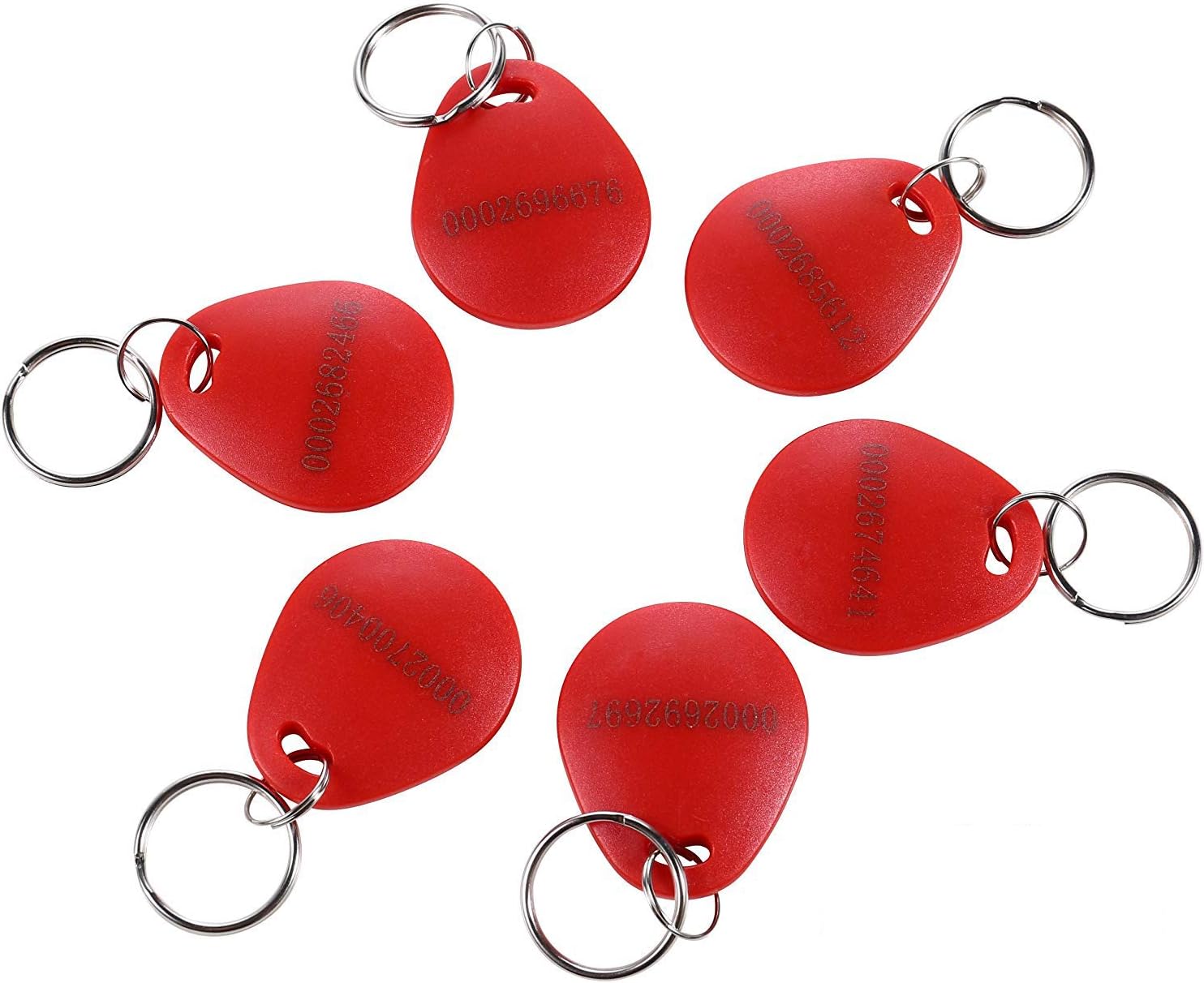 125khz Induction ID Card Entry Access Tag Token Keychain Keyfob Card Color Red (100 Pack)