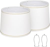 Vista 10 de Seaside village - Juego de 2 pantallas de lámpara de tambor de 11.6 pulgadas superior x 12.6 pulgadas inferior x 9.8 pulgadas de alto, pantallas