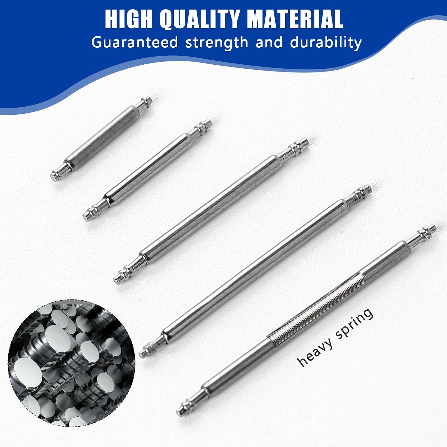 Watch Repair Tool Kit, 41 PCS Watch Band Pins Replacement Set Watch Spring Bar Tool Kit Watch Link Remover Kit 10 Sizes Heavy Duty Stainless Steel Watch Spring Pins Length 8mm-26mm,Diameter 1.5mm