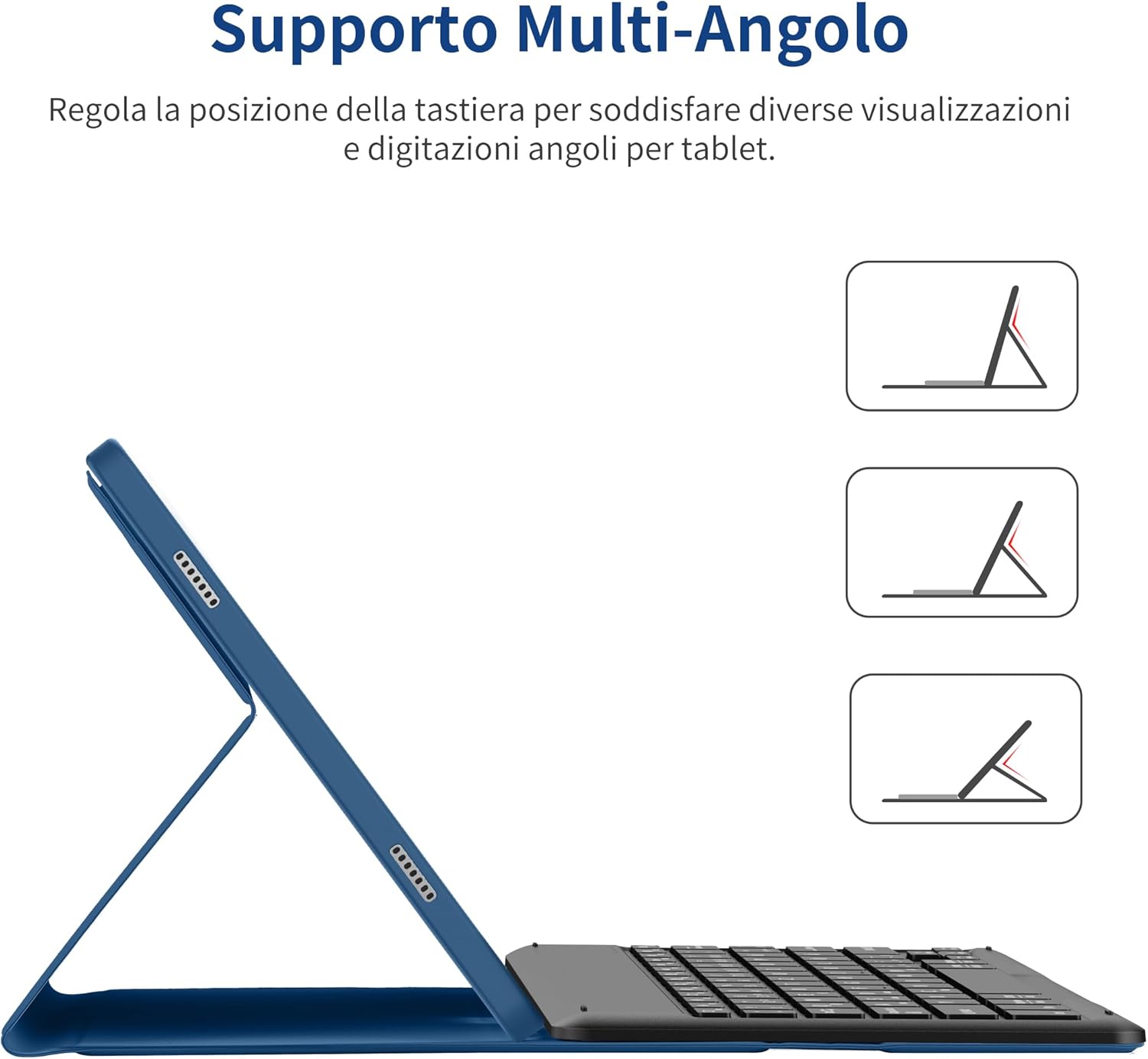 Multi-angle stand feature of the tablet case