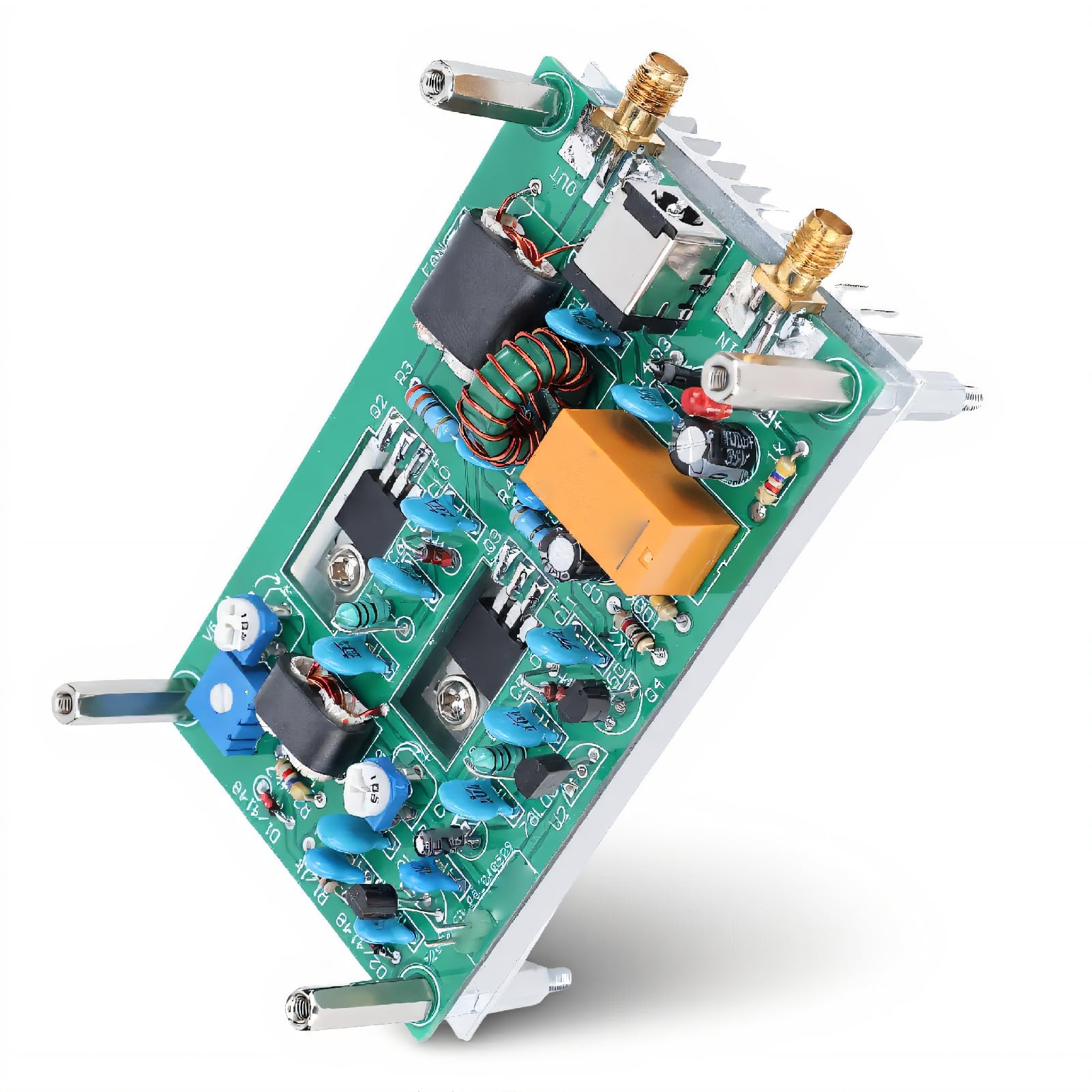 Tonysa 30W HF Lineare Verstärkerplatine 3-28 MHz, HF -Leistungsverstärker für HAM -Radio -QRP -Transceiver, mit Kühlkörper für Kurzwellenkommunikation