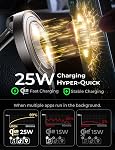 LISEN Support téléphonique sans fil pour chargeur de voiture, Qi2 25W Magsafe Car Mount Charger pour iPhone 17 Pro Accessoires Chargeur magnétique à aspiration sous vide de voiture 25W pour iPhone 17 16 15W pour iPhone 17e 15 14 13 12