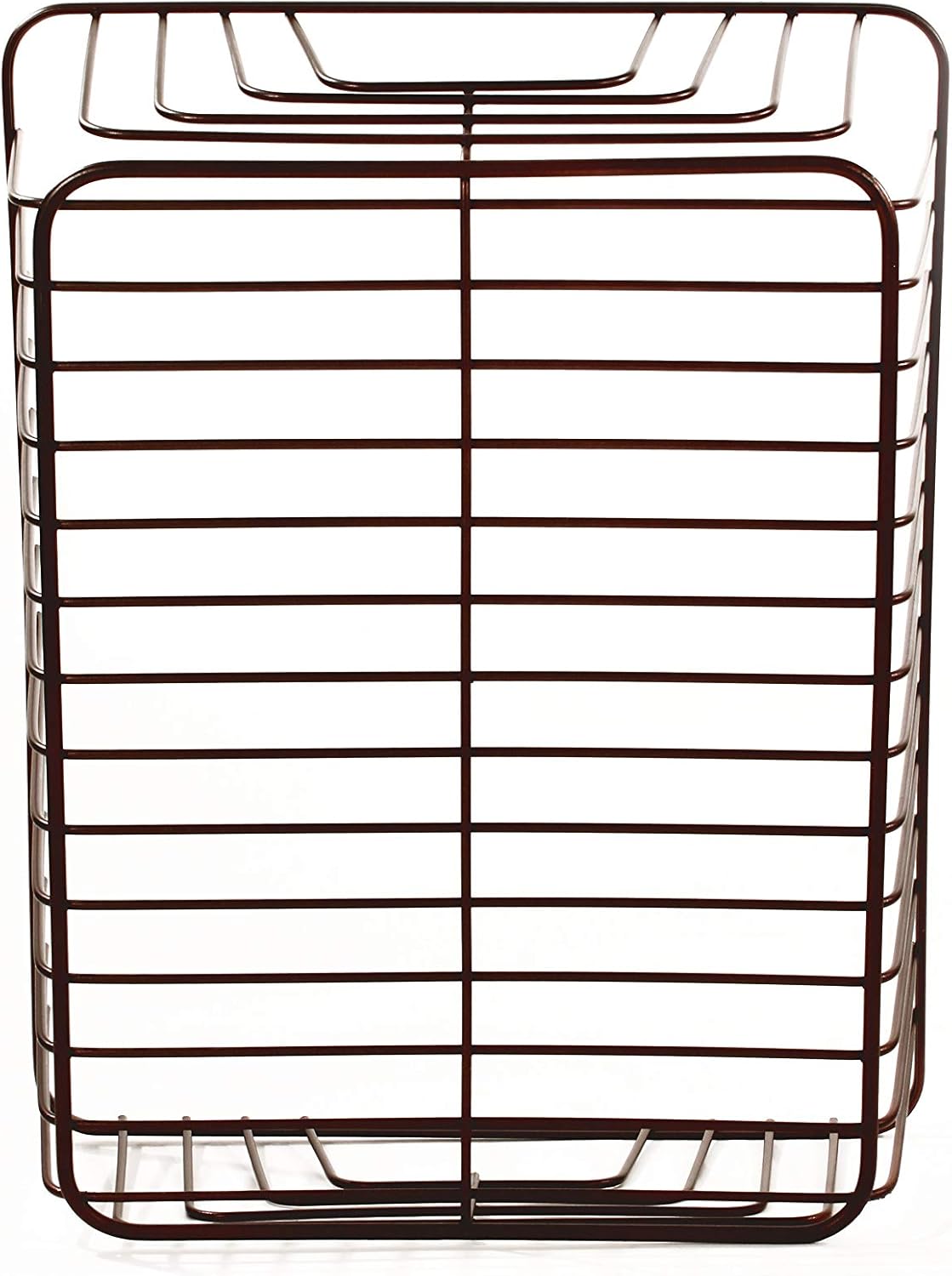 Spectrum Diversified Ashley Large, Decorative Steel Wire, Rust-Resistant Metal Storage Basket Built-in Handles, Bin for Bathroom, Pantry, Kitchen & Closet, Medium, Satin Nickel PC