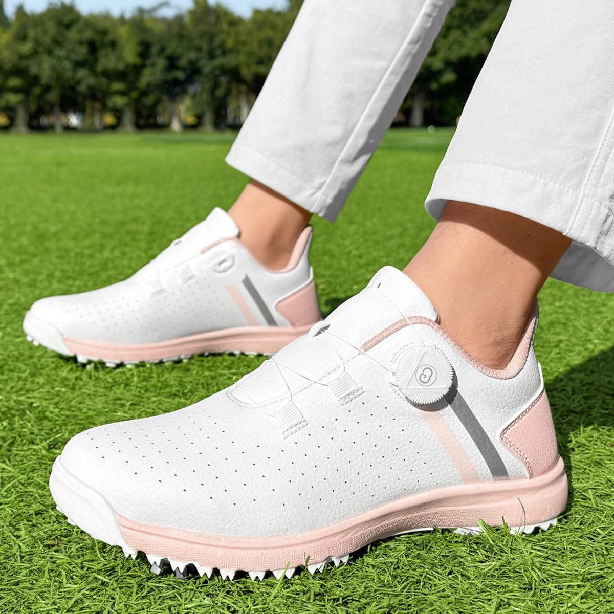 Zapatos De Golf Impermeables Mujeres Zapatillas De Entrenamiento De Golf Profesionales 6 Clavos Ligeras Antideslizantes Informales