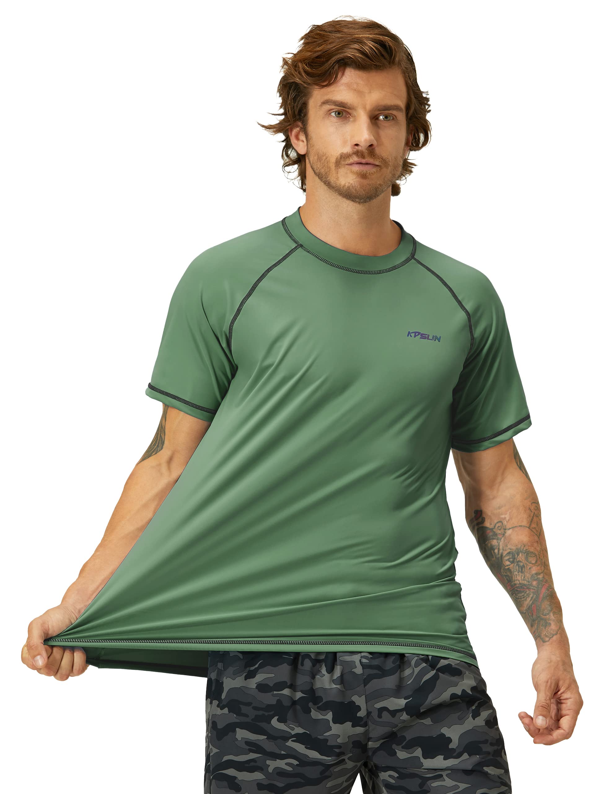 Męskie koszule kąpielowe UPF 50+ ochrona przed słońcem szybkoschnące SPF Rash Guard Outdoor Beach Fishing T-shirty