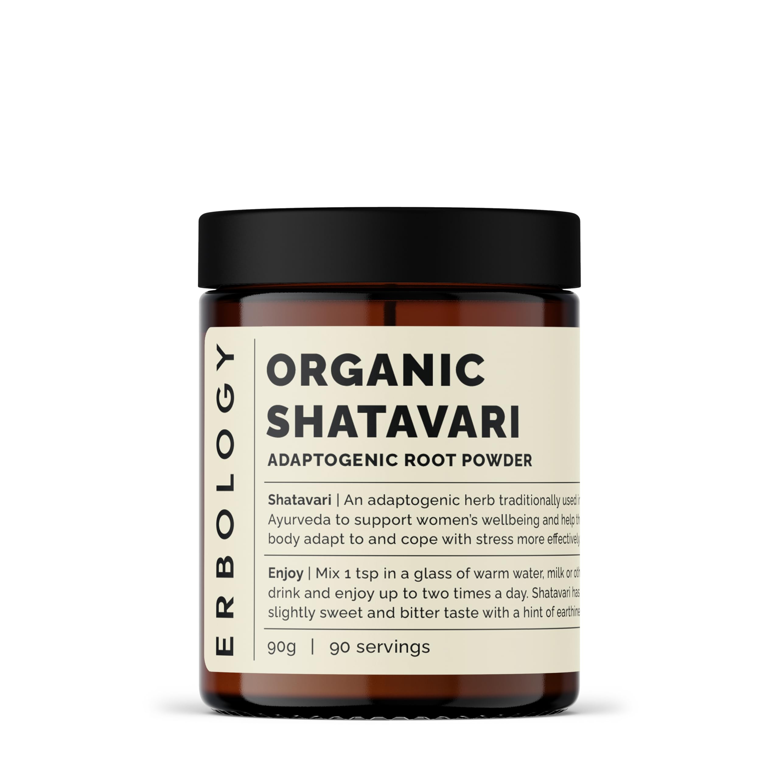 Erbology Shatavari orgánico en polvo 90 g, 90 porciones, de origen sostenible directamente de la granja en la India, lote pequeño, vegano, sin OMG