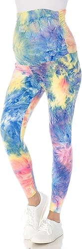 Miniatura 4 de Leggings Depot Women's Tie Dye Printed Maternity Tights Pregnancy Over The Belly Yoga Leggings