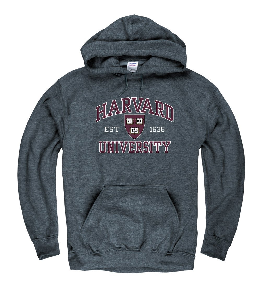 Shop College Wear Harvard Crimson Men's Hoodie Sweatshirt-Charcoal