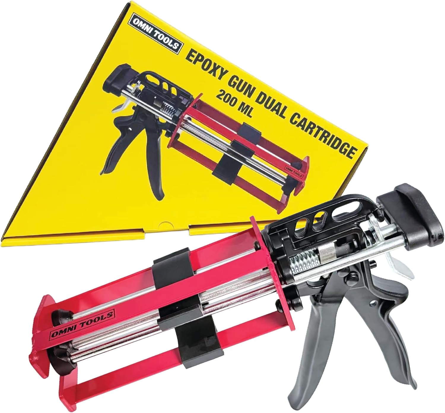 LAUCO Dual Cartridge Epoxy Gun 200 ml – Manual 1:1 and 2:1 Adhesive Applicator for Panel Bonding, Structural Epoxy, Fillers, and Plastic Repair (33093)