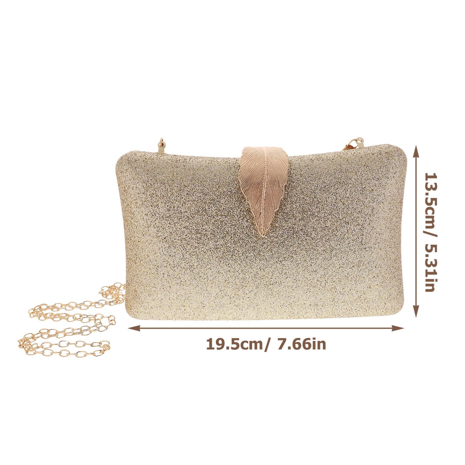 Holibanna Brillante Fiesta Banquete Bolso Bolso De Noche Con Cadena Hoja De Moda Bolso Bolsos Para Las Mujeres Crossbody Bolso De Boda Bolsos De Embrague Para Mujer Bolso De Embrague Bolso