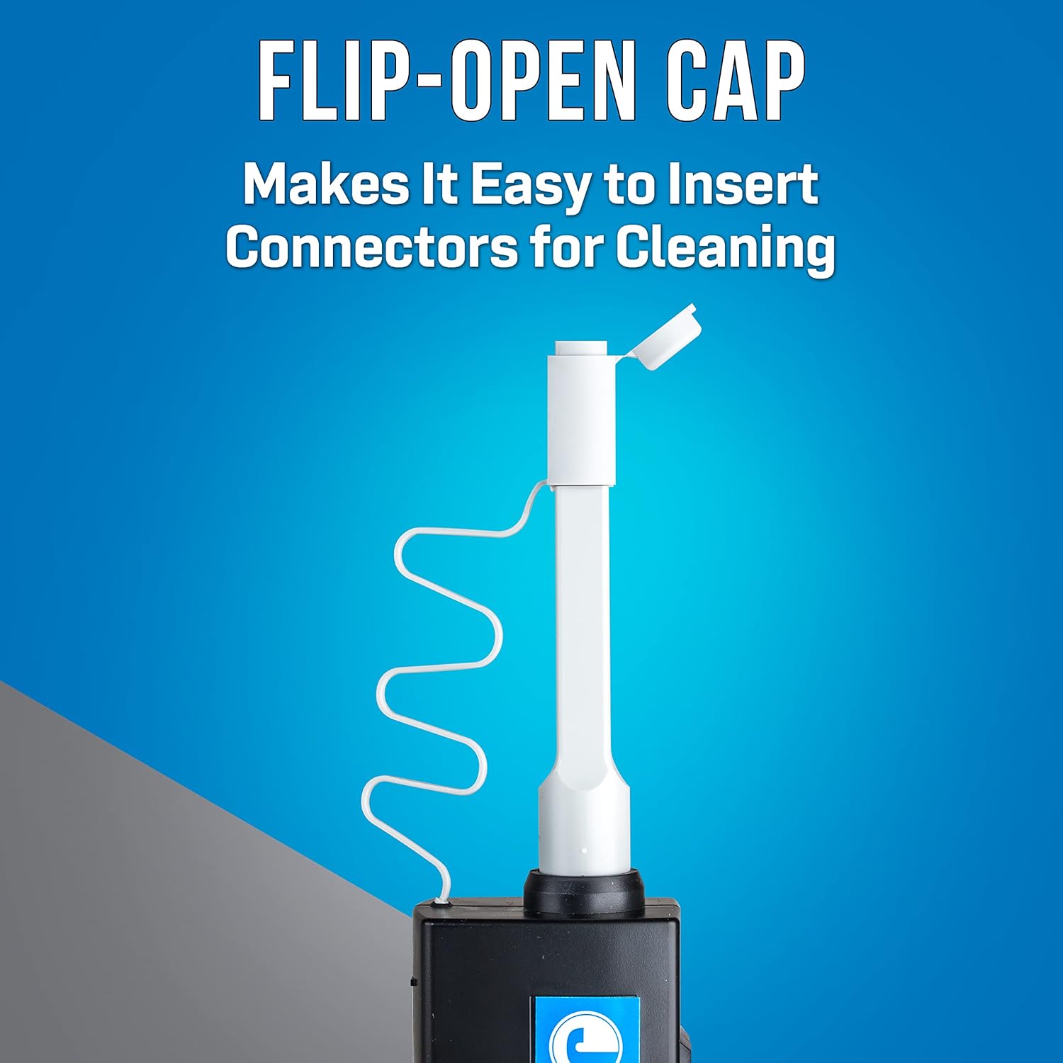 Jonard Tools FCCN-125 Fiber Connector End-Face Ferrule Cleaner with Angled Head, Cleans LC and MU Connectors, 1.25 mm