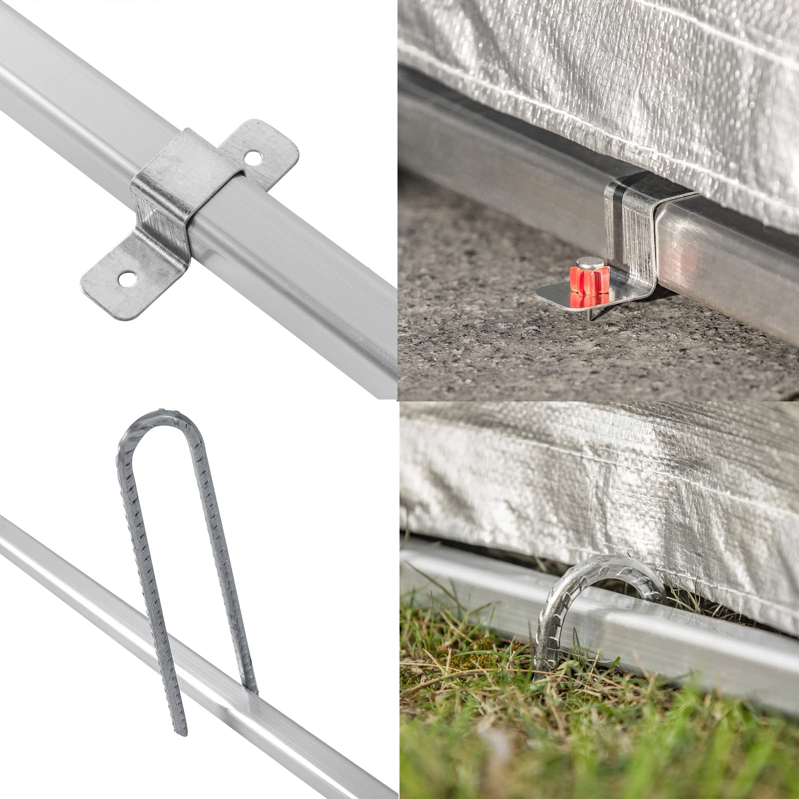 SoBuy Abri de Jardin, Cabane de Jardin Exterieur Imperméable, abri Moto, Garage pour Vélo et Outils, Abri Vélo, Rangement et Stockage, Argent, 159x165x219 cm KLS11-L