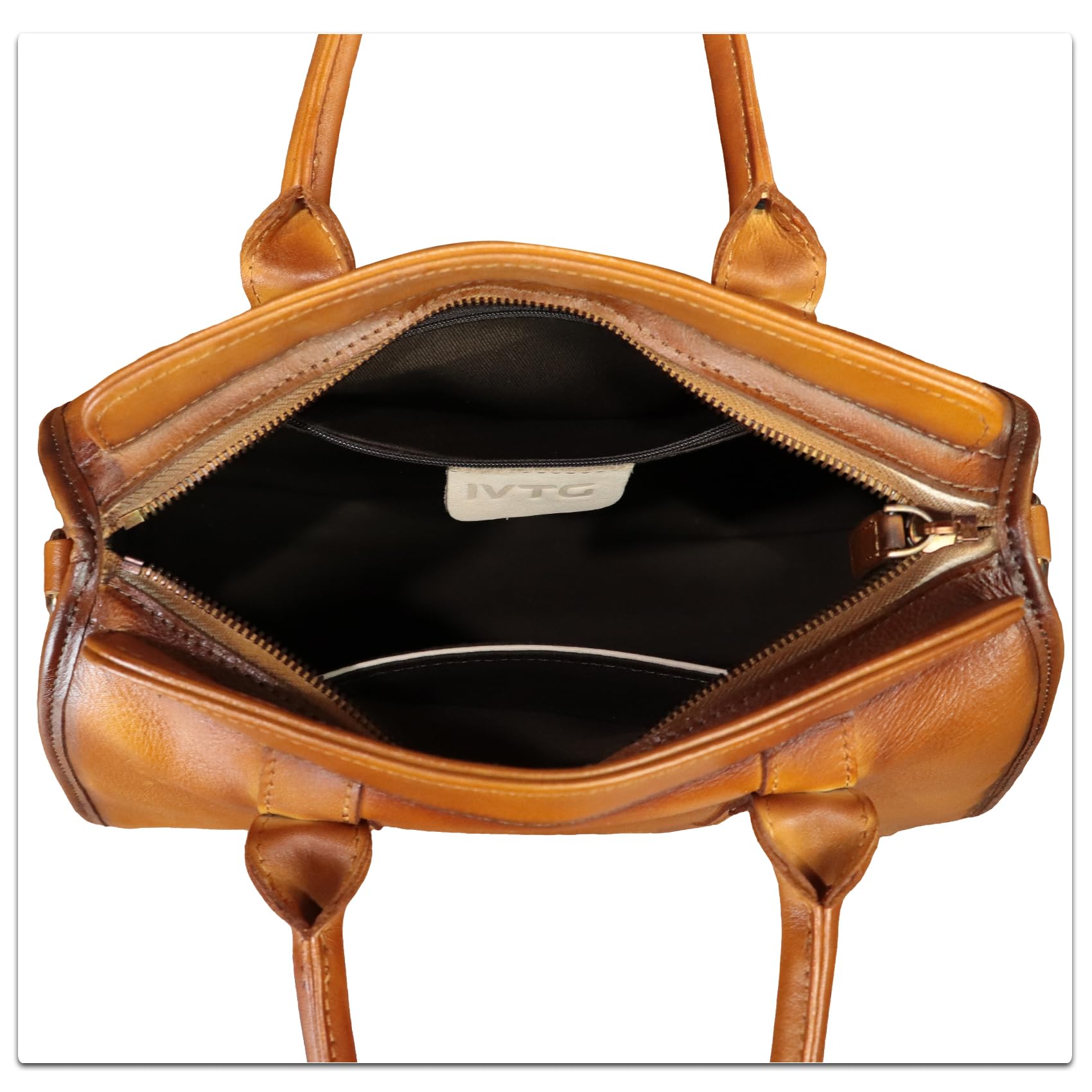 Genuine Leather Satchel for Women Hand Painted Handbag Purse Top Handle Bags Handmade Purse Crossbody Tote Bag