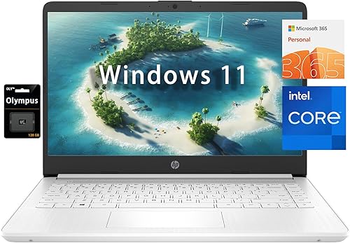 HP Laptop ultraligera de 14 pulgadas para empresas. Intel Quad-Core N4120 ( N4020), 16 GB de RAM, 192 GB de almacenamiento, 1 año Office 365, (64 GB
