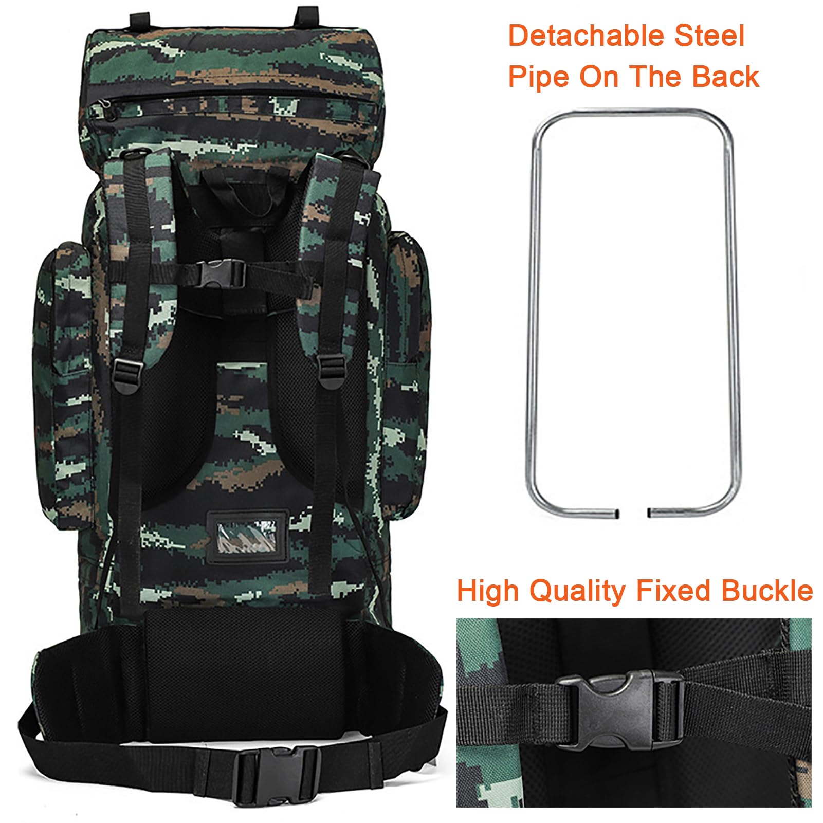 110L Zaini da Hiking Trekking Zaino da Campeggio con Telaio Interno e parapioggia Survival Zaino Militare Tattico per Uomo Donna Impermeabile Zaino da Viaggio per Escursionismo