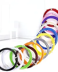 Filamento PLA de alta temperatura para caneta de impressão 3D de 5 m, 10 cores, 10 rolos, material de desenho 3D liso, faça você mesmo, arte e presentes para crianças