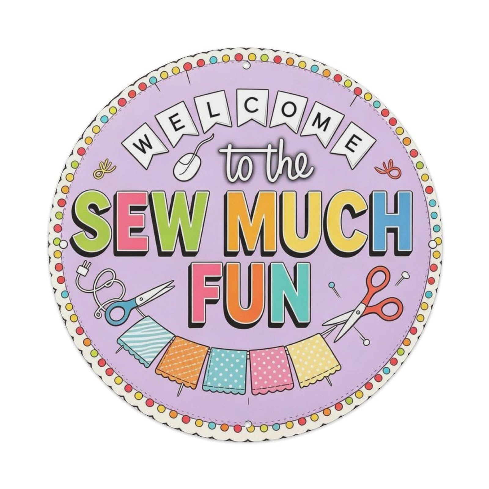 Sewing Studio Sew Much Fun Metal Tin Sign Plaque
