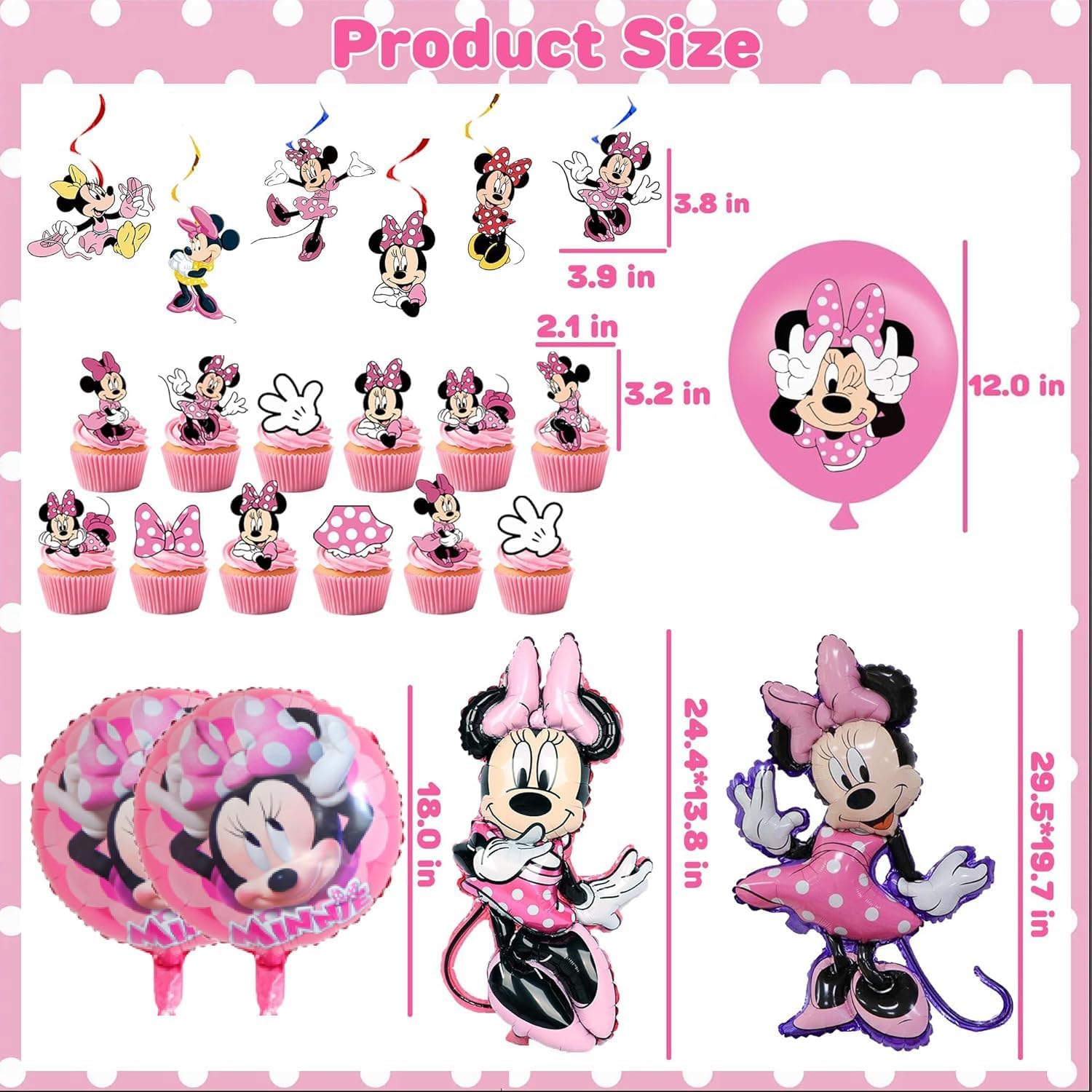 Cartoon Birthday Party Decorations, Party Supplies Kit Include Birthday Banner, Foil Balloons, Backdrop, Tablecloth, Hanging Swirls - Image 2