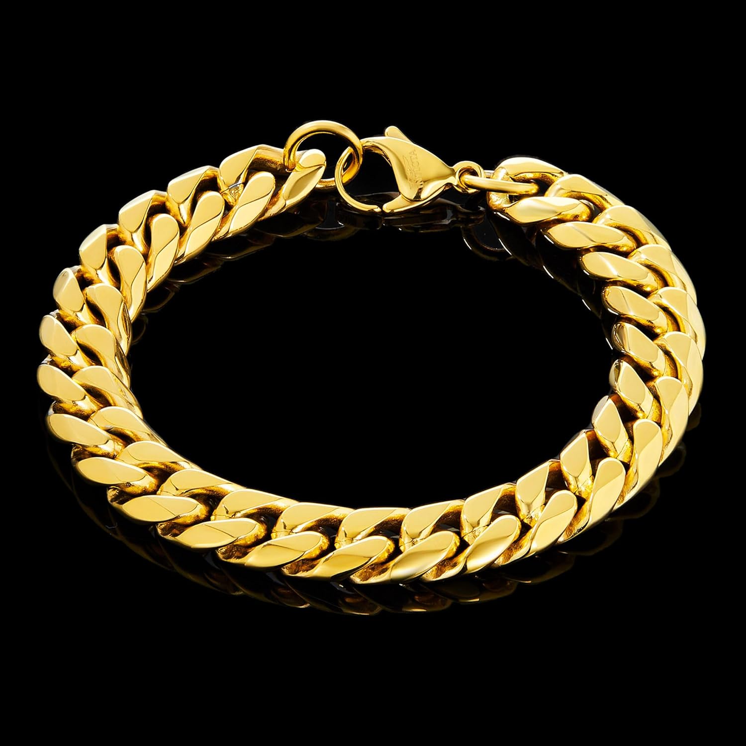 Invicta Bracelet for Men, Stainless Steel Chain Jewelry, Polsihed Curb, 12mm, 8.75" - Image 3