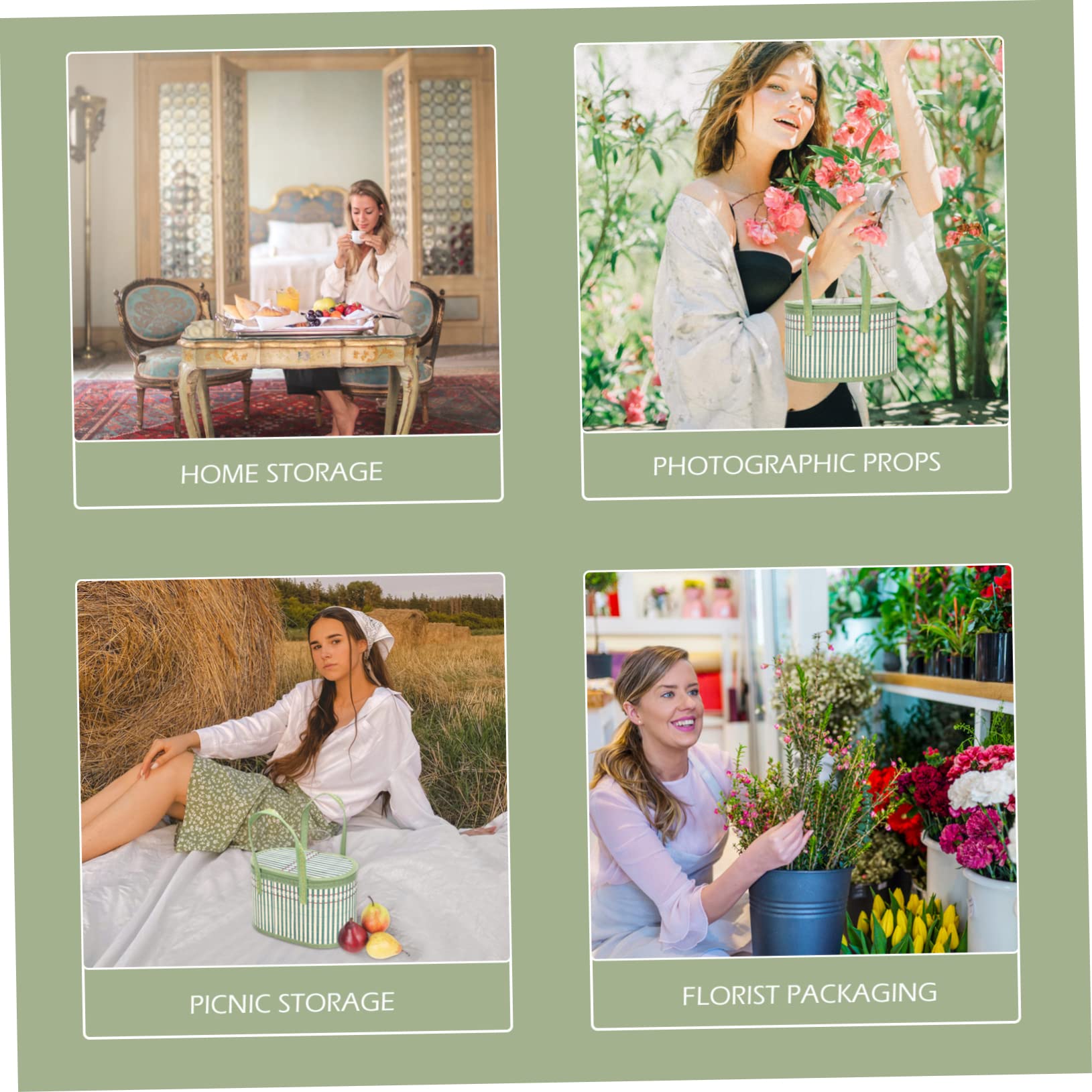 Alipis Hand Woven Storage Basket with Lid Multi Purpose Food and Fruit Organizer Moon Cake present Basket and Easy to Clean Capacity